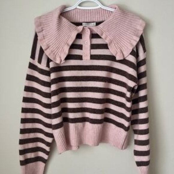 Sincerly Jules Sweaters - Sincerely Jules Striped Sweater in Pink and Brown